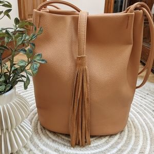 Anthropologie Tassel Bucket Purse